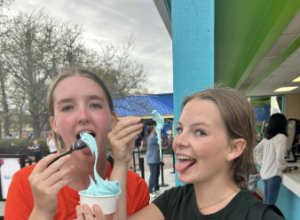 Snoopy Land Blue soft serve ice cream.
